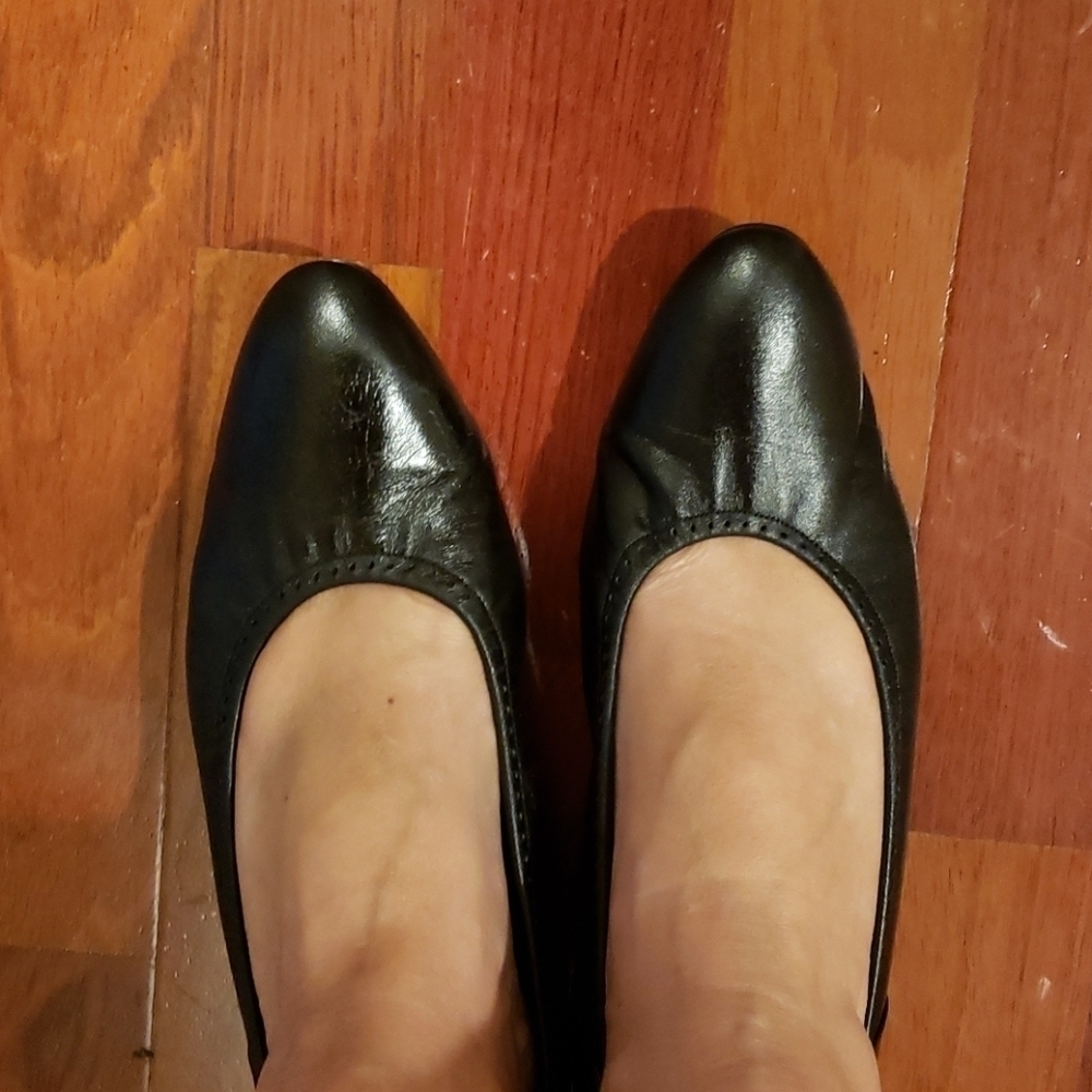 Selby Cloud Black Leather Flats Balletcore 8AA NIB Deadstock - Picture 11 of 16